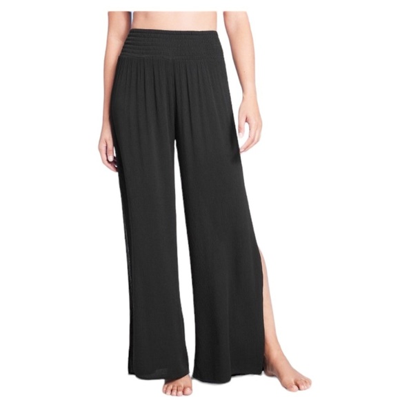 Kona Sol Pants - NWT Kona Sol Smocked Waist Side Slit Cover Up Pants S